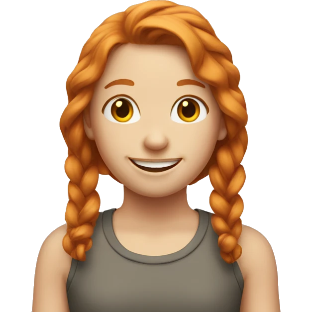 a ginger girl smiling like her life depends on it emoji