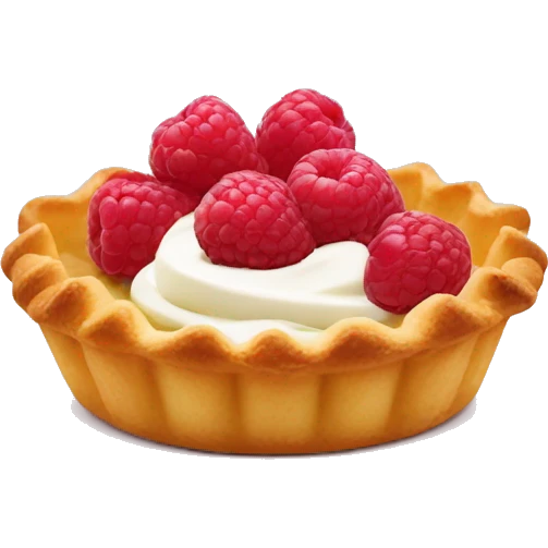 tartlet with cream and raspberries emoji