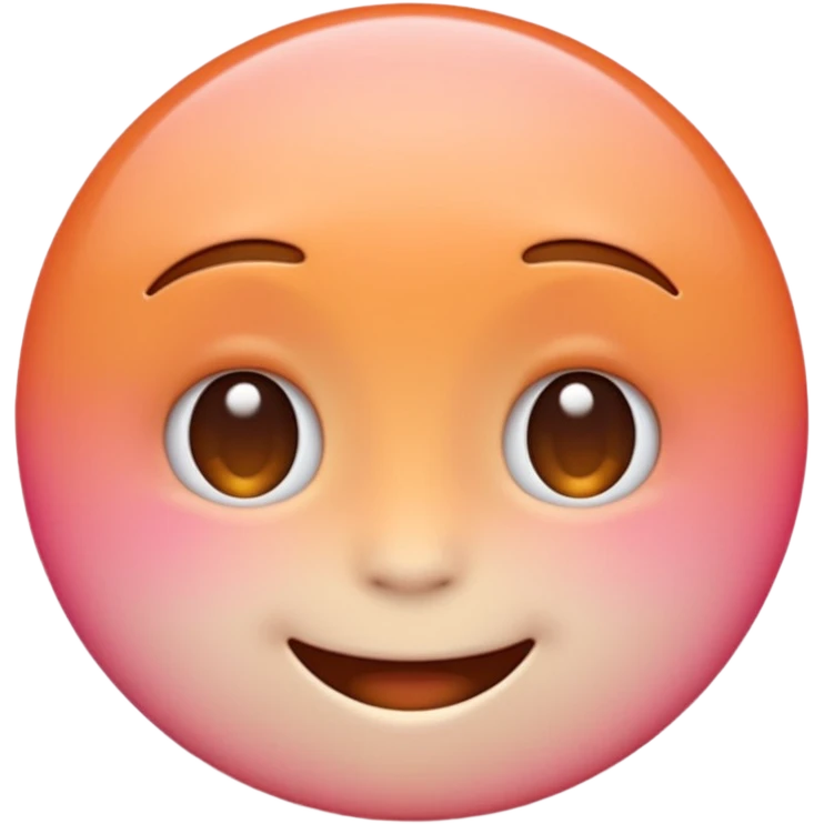 minimalist illustration of a warm glowing emoji face representing anonymous emotional connection. soft orange-pink gradient, gentle smile, organic round form, light diffusion, sense of warmth and intimacy, subtle glow around the edges, smooth and friendly aesthetic. emoji