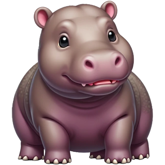 Create a cute, pixel art style Pygmy Hippo emoji