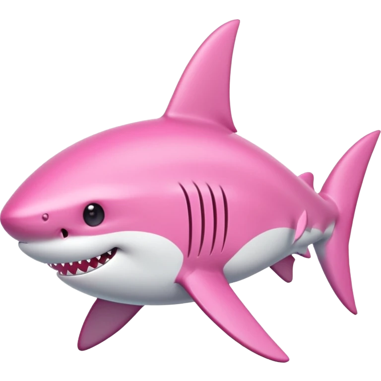 Pink shark with pink bow on its head emoji