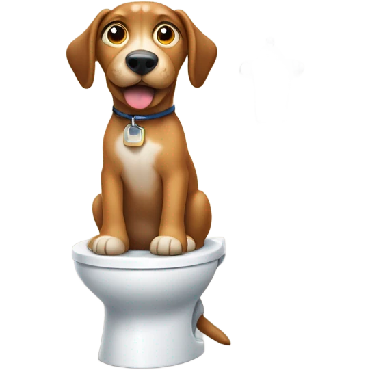 Werner dog on toilet  emoji