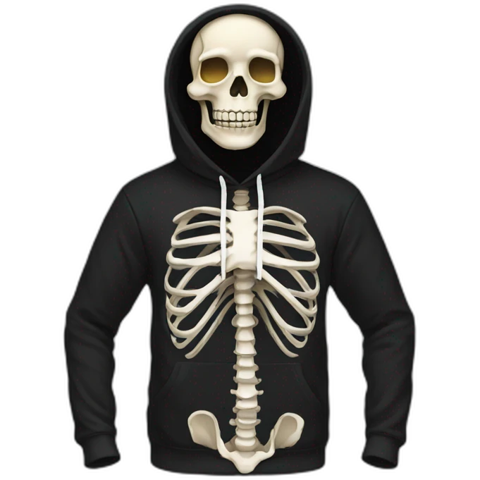 skeleton black hoodie emoji
