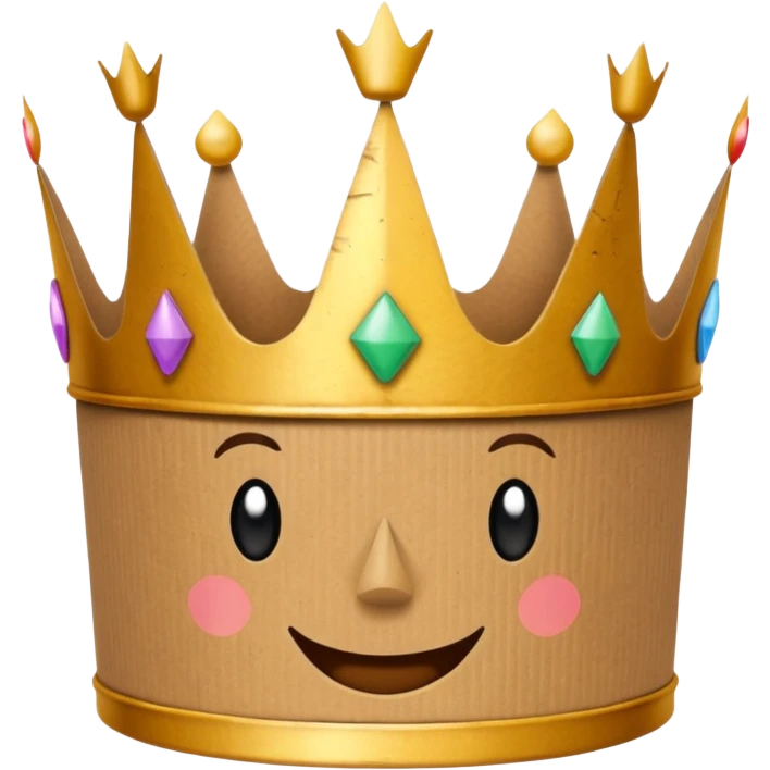 cardboard crown with happy birthday on it emoji