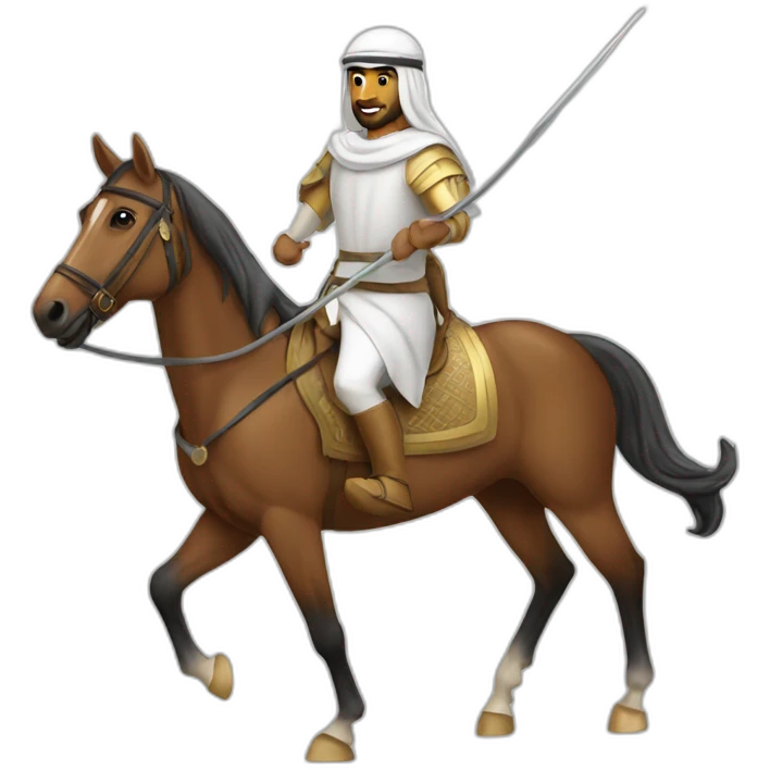 Arab horse rider with spear emoji