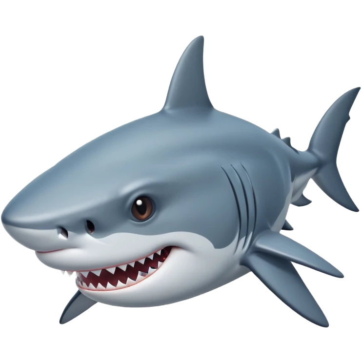 a shark with long dark hair emoji