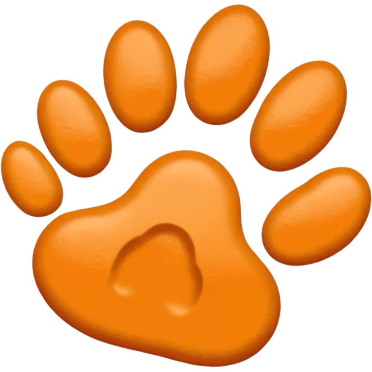 a very light pale pastel orange #FFA500 pawprint emoji