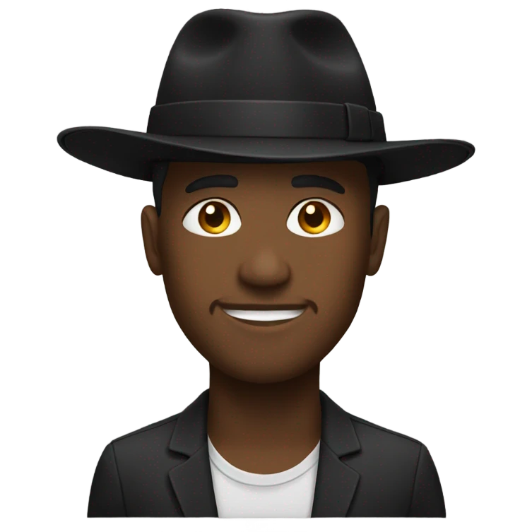 black men's hat emoji