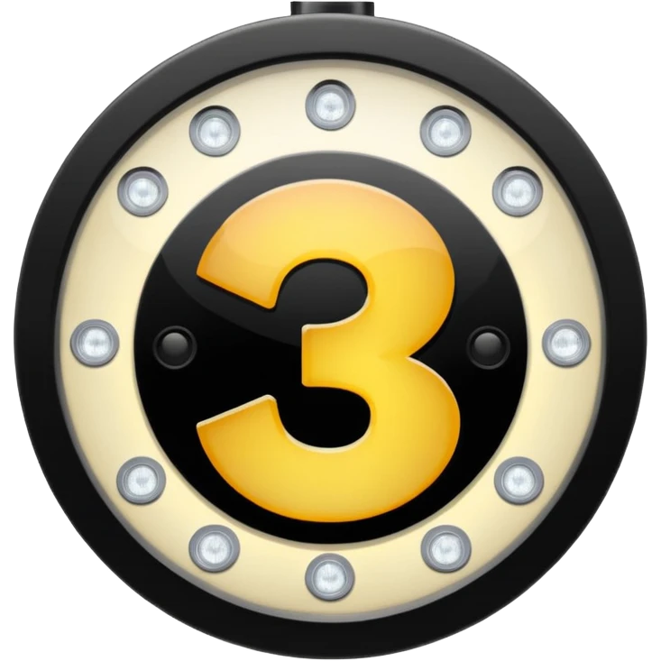 movie number 3 , Bordered with spotlights, shiny round lights emoji