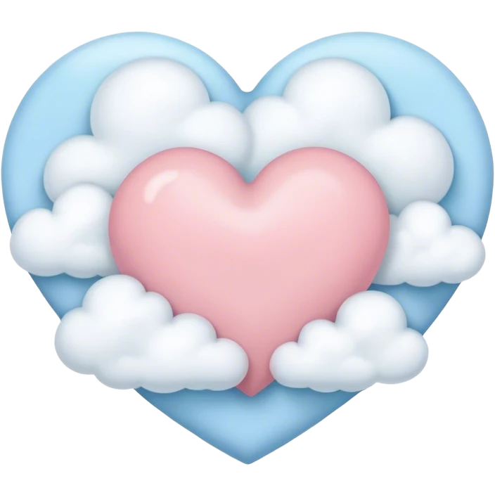 Pastel heart with clouds emoji
