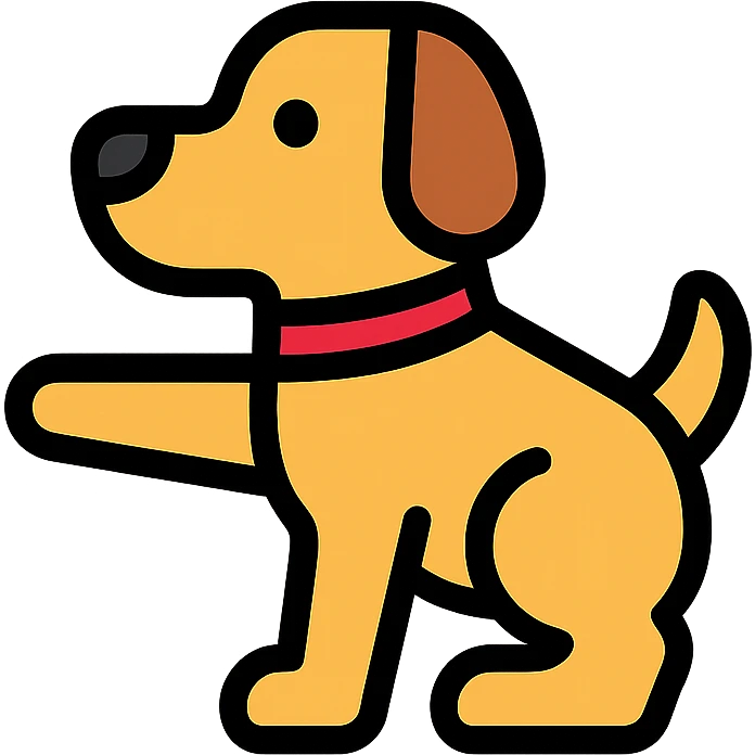 dog pointing left emoji
