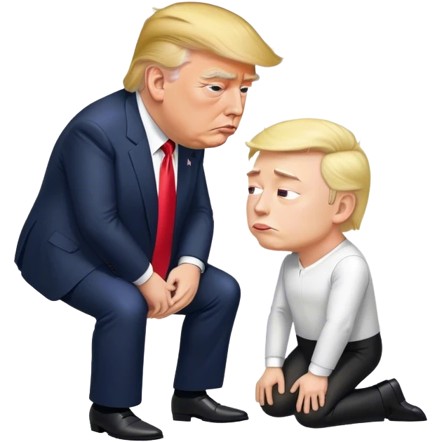 trump bowing down to king elon musk emoji