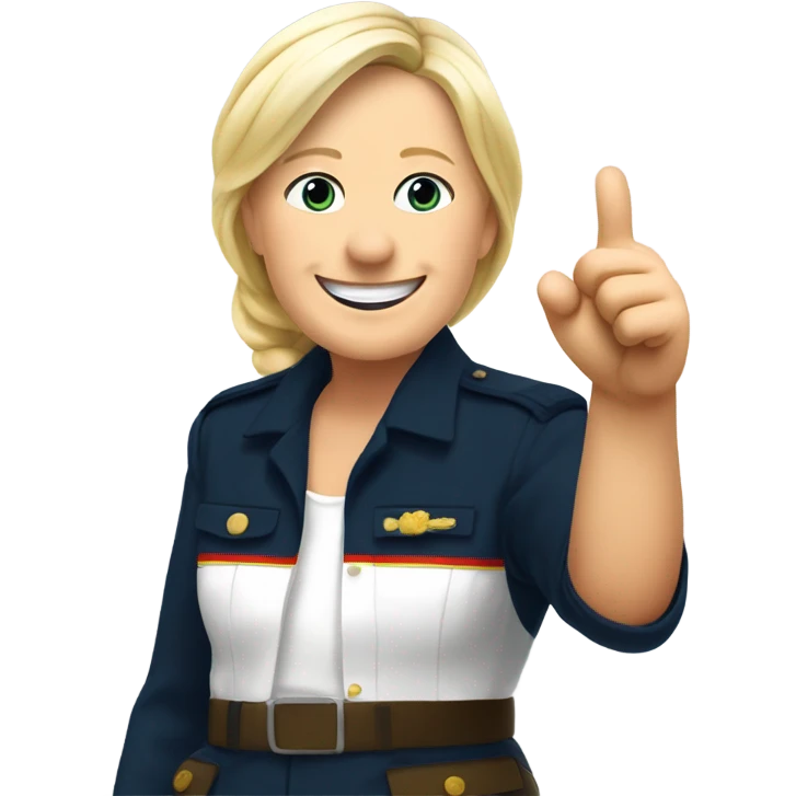 marine lepen enjoy and makes a thumb's up emoji