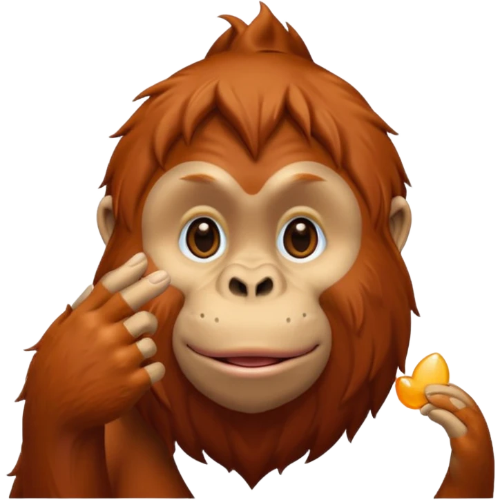 orangutang blowing kiss emoji