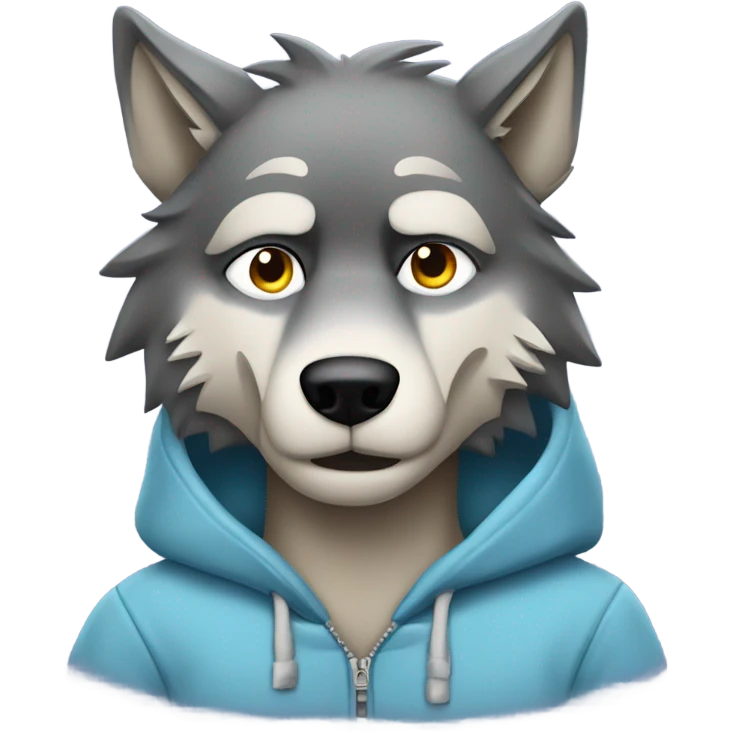 Wolf wearing chill guy clothes thats fed up  emoji