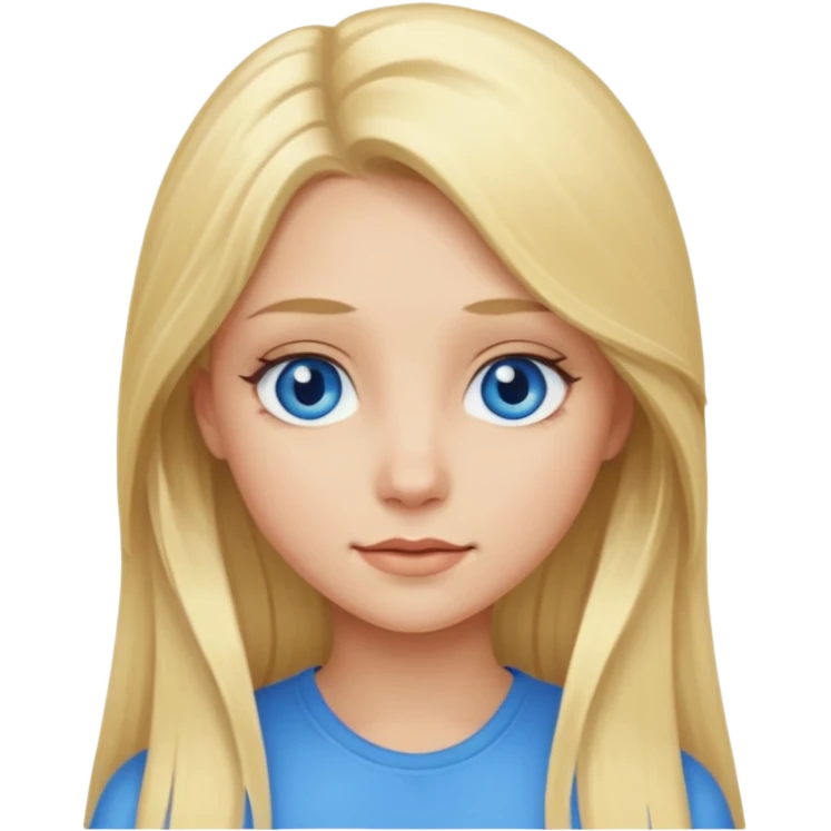 blonde girl long hair blue eyes emoji