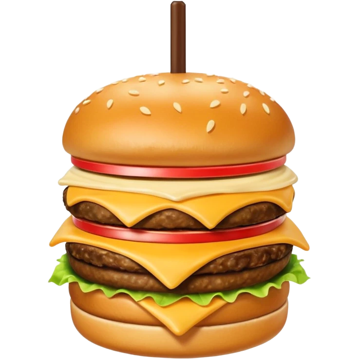 Crea una escena que contenga una hamburguesa, un frappé y papas fritas emoji