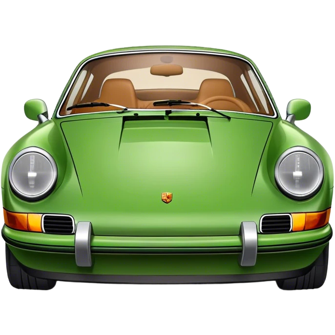 Green Porsche 911 with tan colour interior  emoji