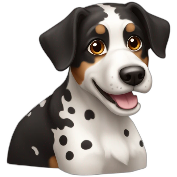 Black, white and brown Czech spotted dog emoji