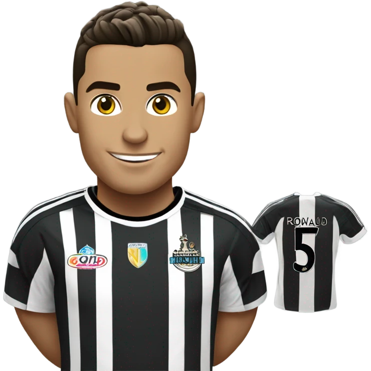Cristiano Ronaldo wearing 24/25 Newcastle united home kit emoji