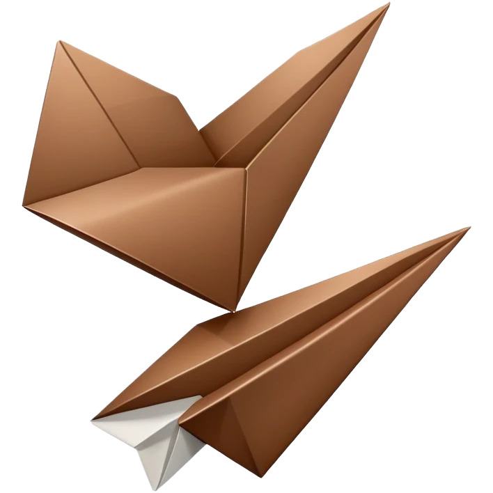 A brown heart and a white paper airplane next to it emoji