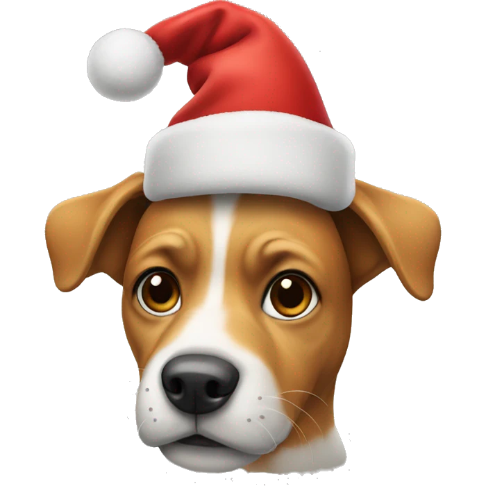 Dog with Christmas hat  emoji