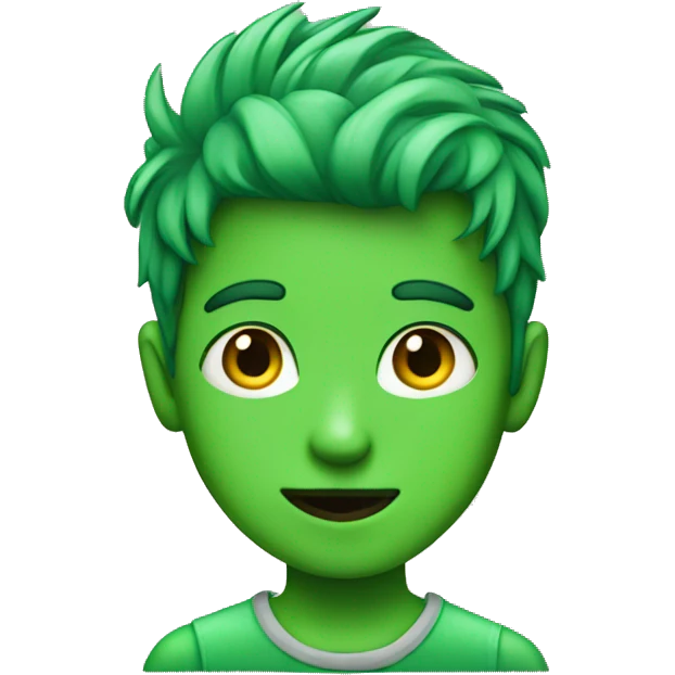 green haired boy portrait emoji