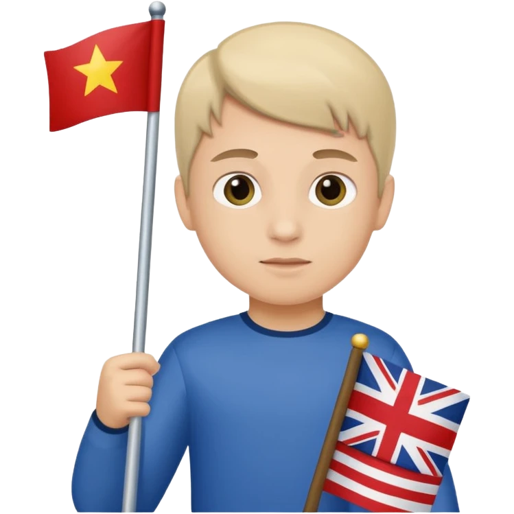 Flag holder kid emoji
