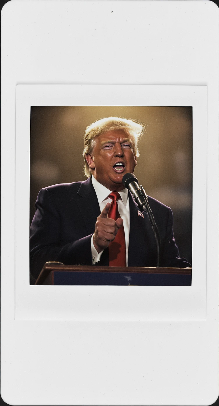 Donald Trump speaking at a rally emoji