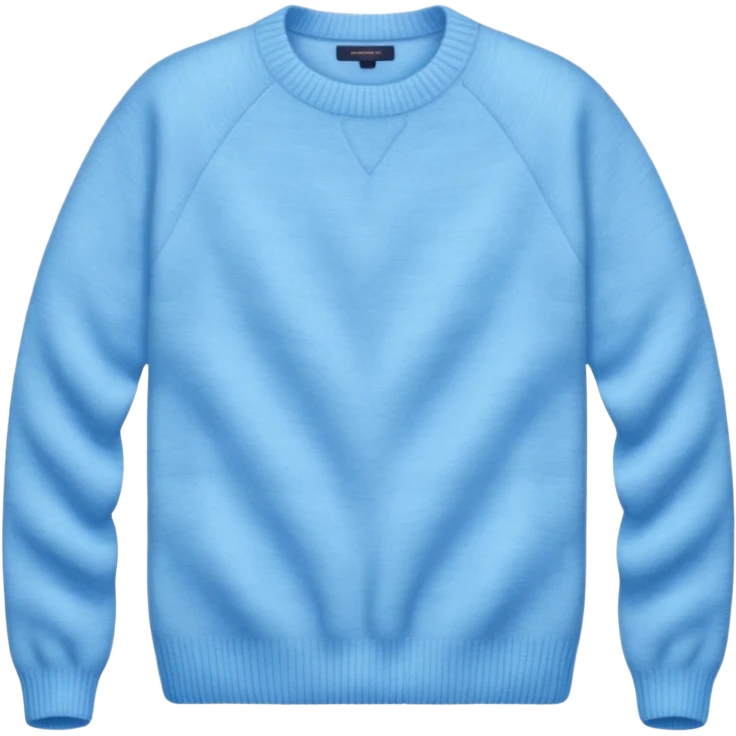 sky-blue wool sweater with light fabric folds and soft shading, casual style, Knitten. emoji
