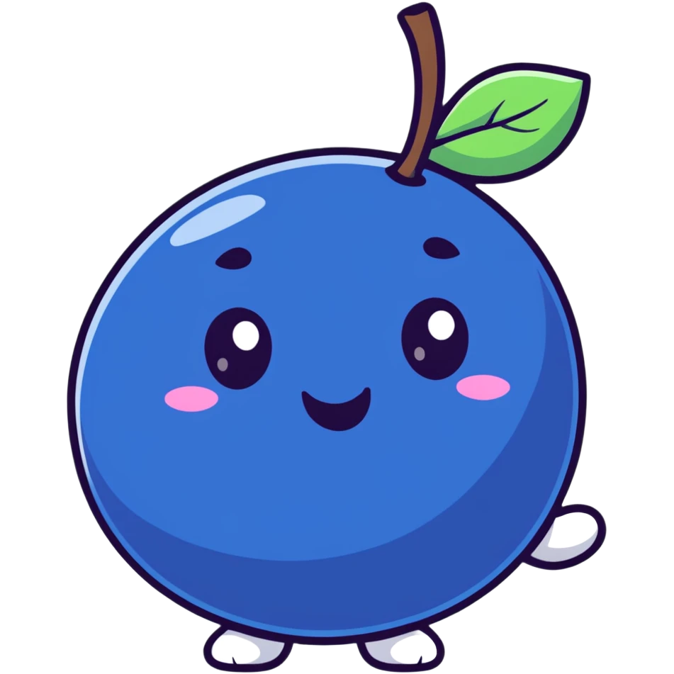 cute happy blueberry character emoji