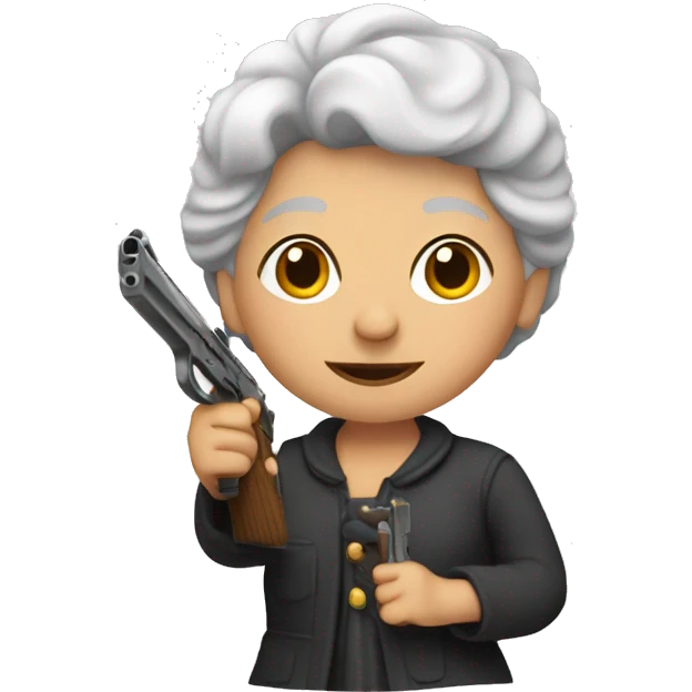 Una abuela con pistola emoji