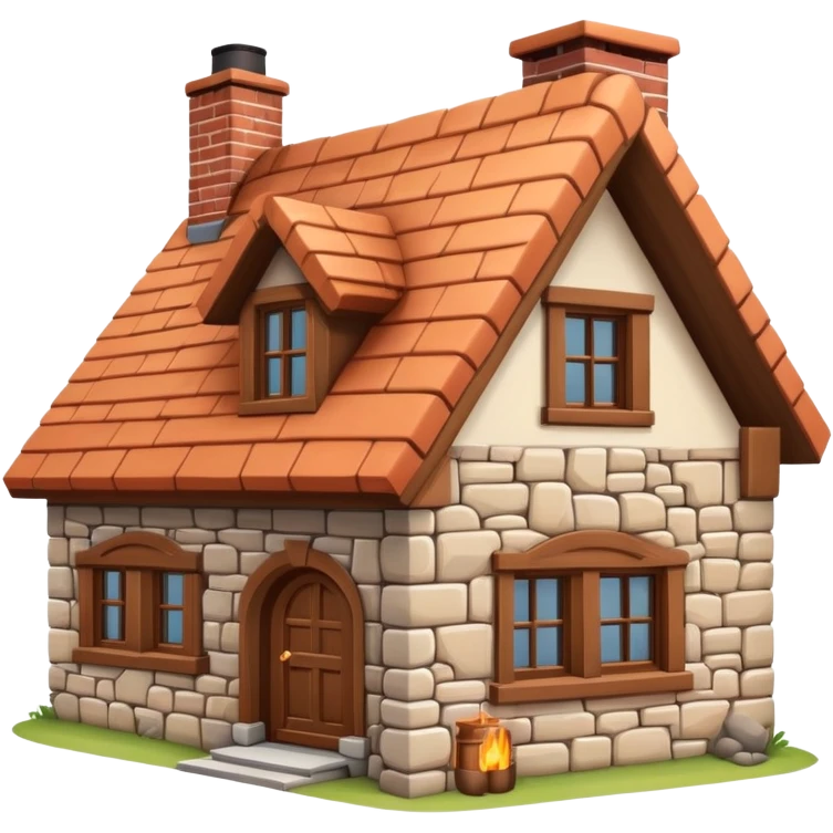 cozy house with a chimney emoji