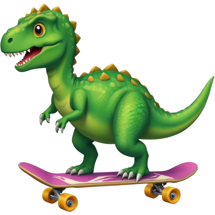 Dinosaur on a skateboard emoji