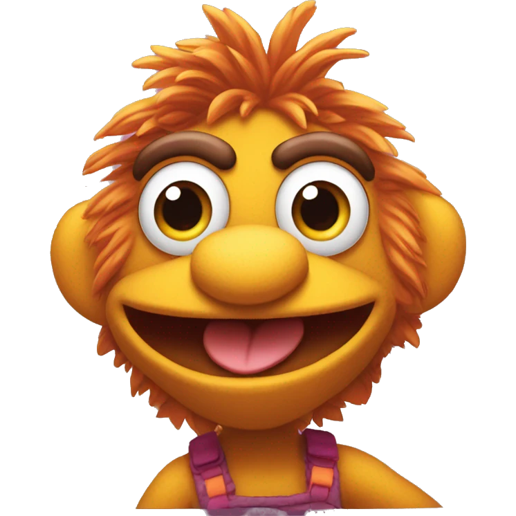 Attractive with adorable huge eyes  Detailed image of  fraggle rocks hot muscle trainer sunset colored emoji