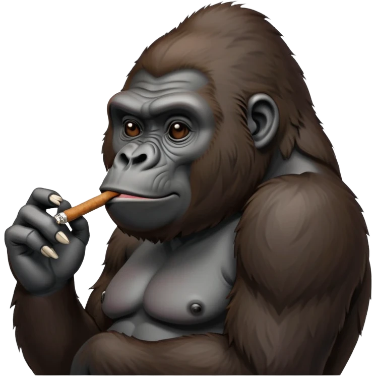 gorilla smoking a blunt emoji