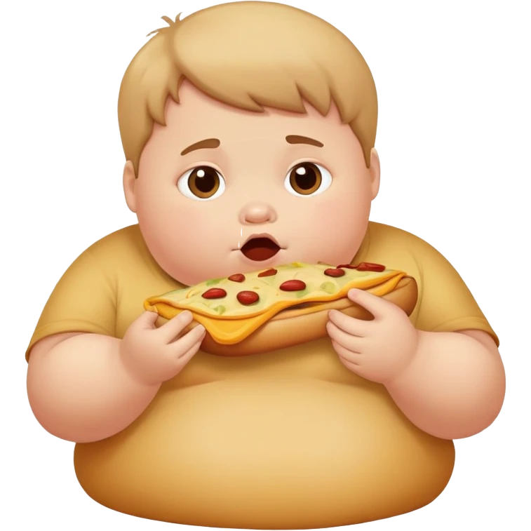  A fat kid eating food emoji