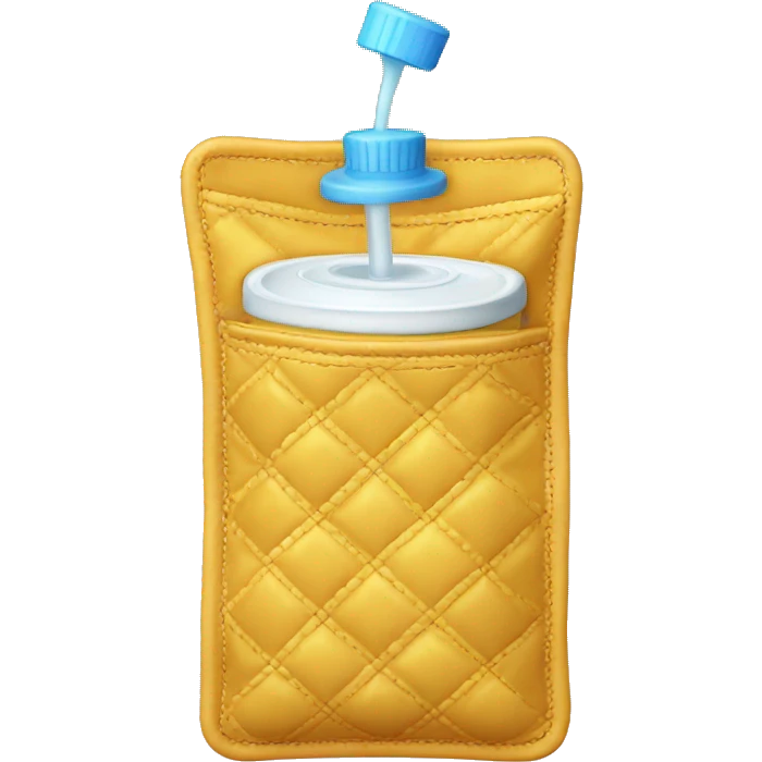 quilted rectangular pouch with sipper emoji