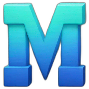 Letter "M" made of cube of pixels emoji