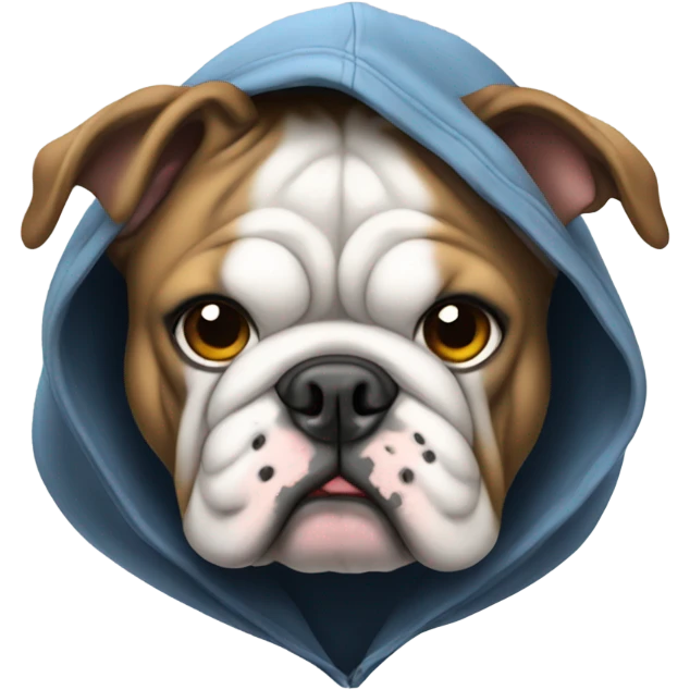 Bulldog with hoodie emoji