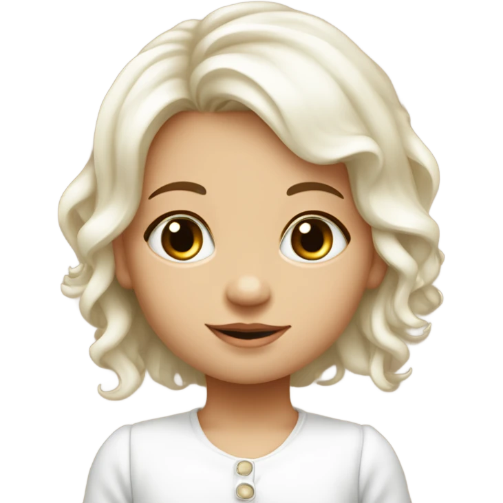 Bébé fille avec petit cœur blanc autour de la tête  emoji