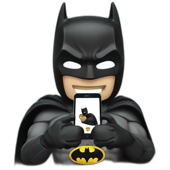 batman holding phone to camera emoji