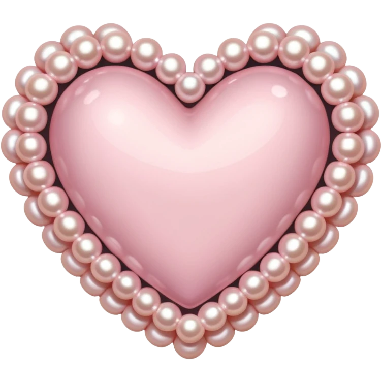 Pale pink heart with pale pink pearls around it  emoji
