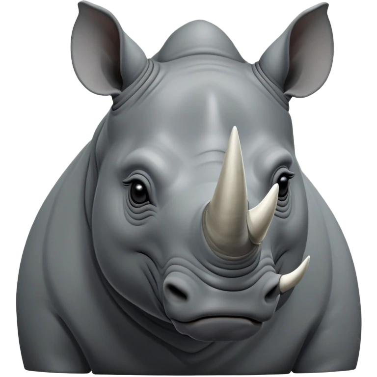 cinematic-noble--rhinoceros-portrait-emoji,slate-grey-hide--poised-and-regal,-with-a-massive,-powerful-build-and-a-thick, -deep-set-soulful-piercing-eyes,-simplified-yet-sharp-and-sophisticated-features,-highly-detailed,-large-black-eyes, zoomed out showing shoulders, large white horn  emoji