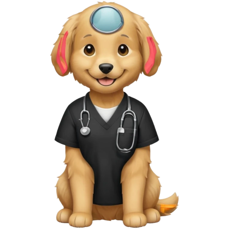 golden retriever wearing. black scubs emoji