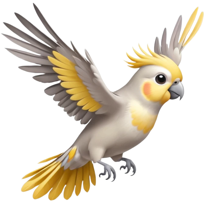 cockatiel flying happily emoji