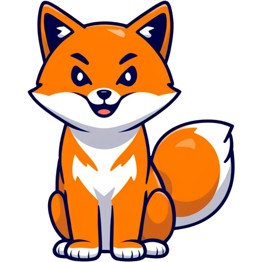 cute ginger foxie with angry emote for telegram app emoji
