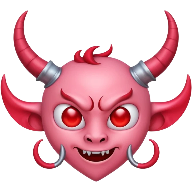 a pink heart with demon horns on it emoji