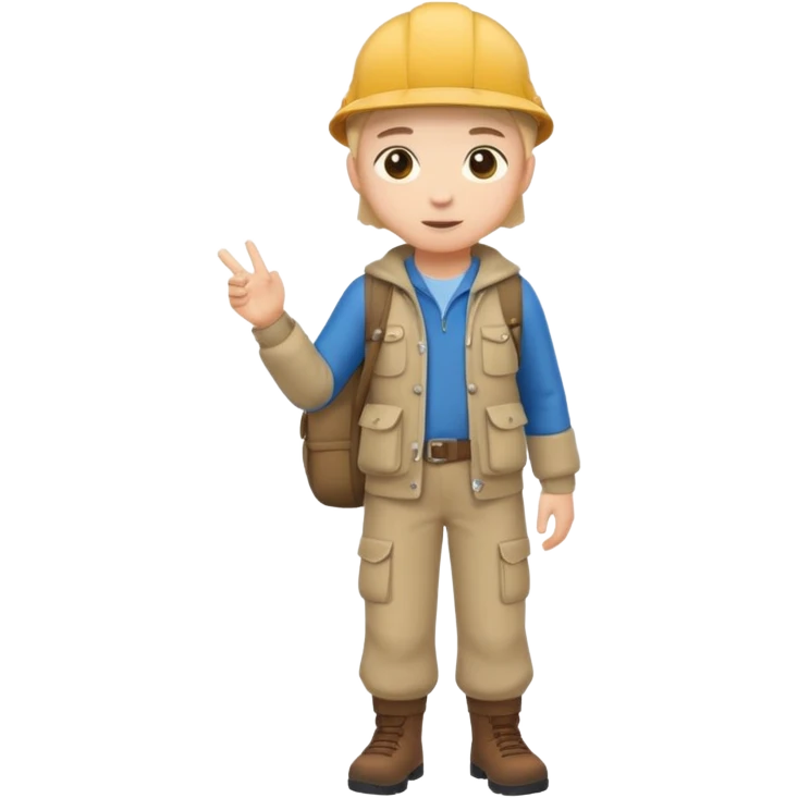 a cute math adventurer, wearing basic clothes, full body emoji