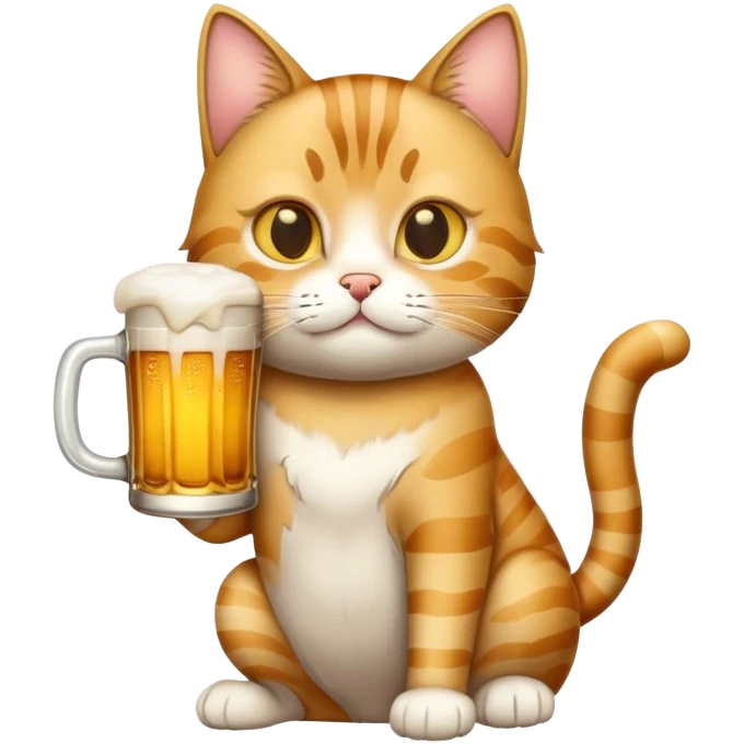 cat with beer emoji